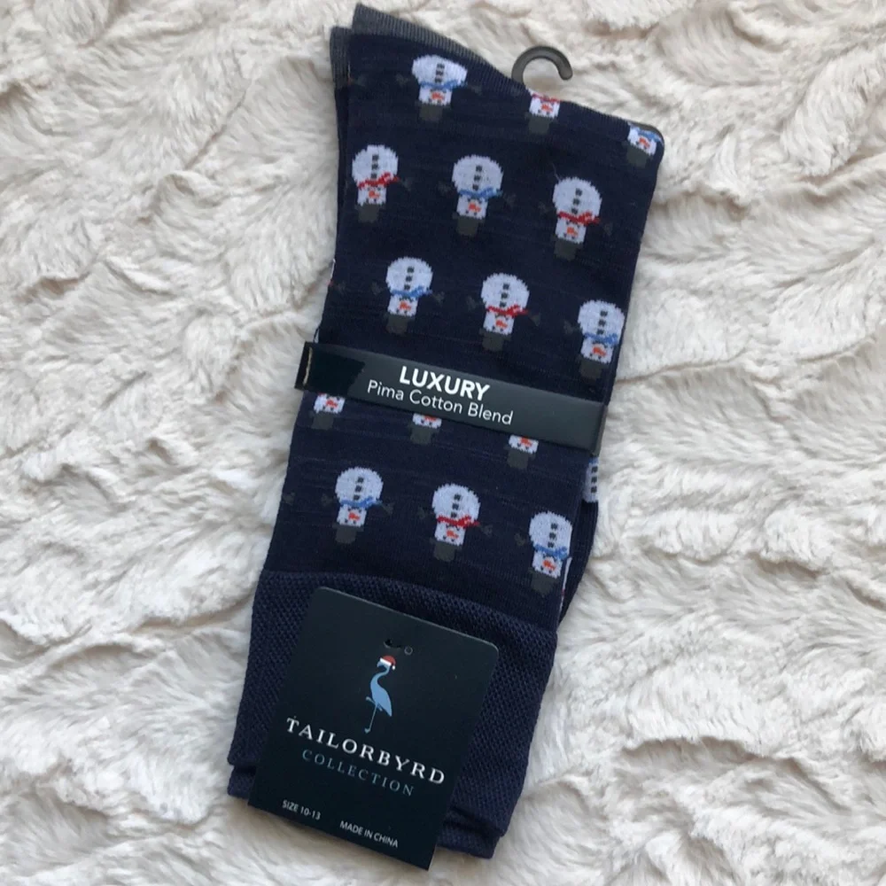 Tailorbyrd Men’s Snowman Holiday Dress Socks